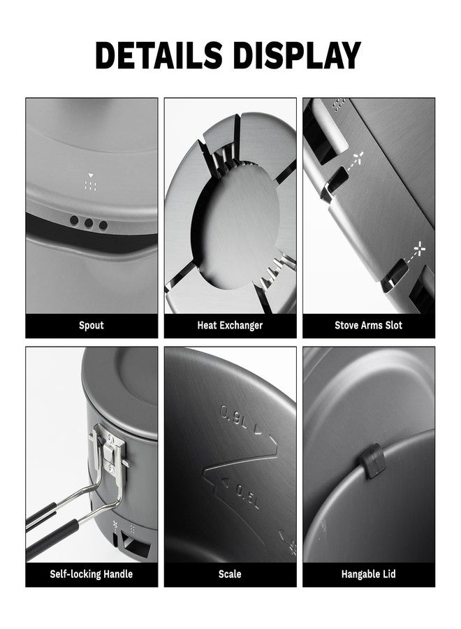 فاير-مابل قدر رامين فاير-مابل بيترل - قدر عالي الكفاءة سعة 800 مل مصنوع من الألومنيوم للتخييم وحمل الحقائب، مزود بمقبض مقاوم للحرارة، صغير الحجم ومتعدد الاستخدامات. - Image 5
