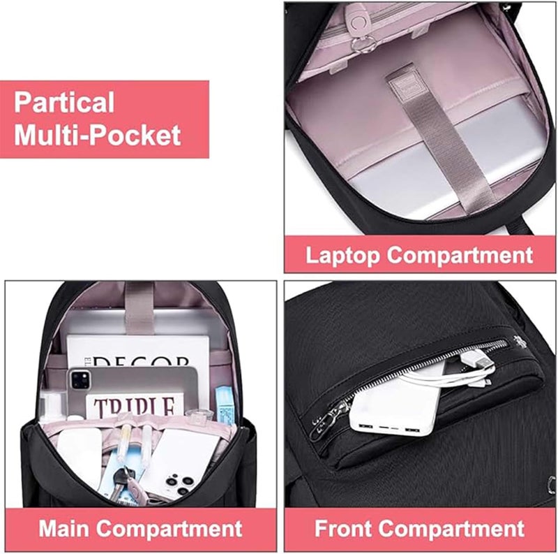 Chantria Premium Water-Resistant Computer Backpack for Women Multifunctional Anti-Theft Lightweight Daypack for Casual Travel Office School College, CB00649 - Image 5