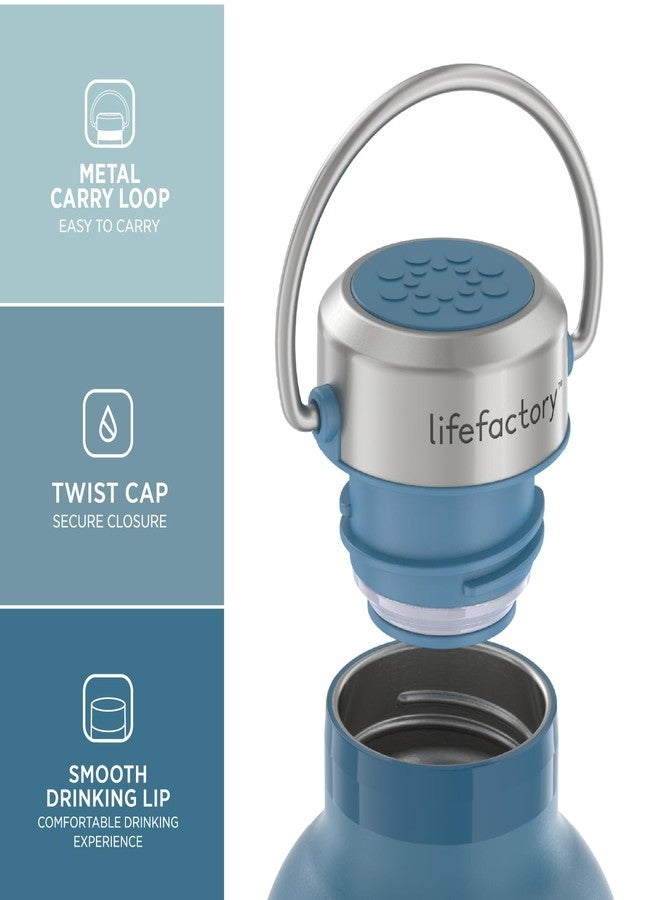 Lifefactory 24-Ounce Stainless Steel Vacuum-Insulated Sport Bottle, Dark Denim - Image 2