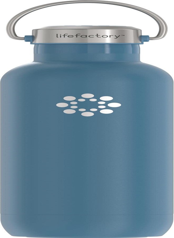 Lifefactory 24-Ounce Stainless Steel Vacuum-Insulated Sport Bottle, Dark Denim - Image 1