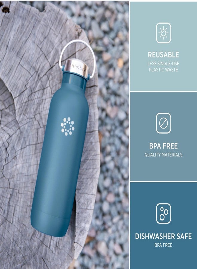 Lifefactory 24-Ounce Stainless Steel Vacuum-Insulated Sport Bottle, Dark Denim - Image 4