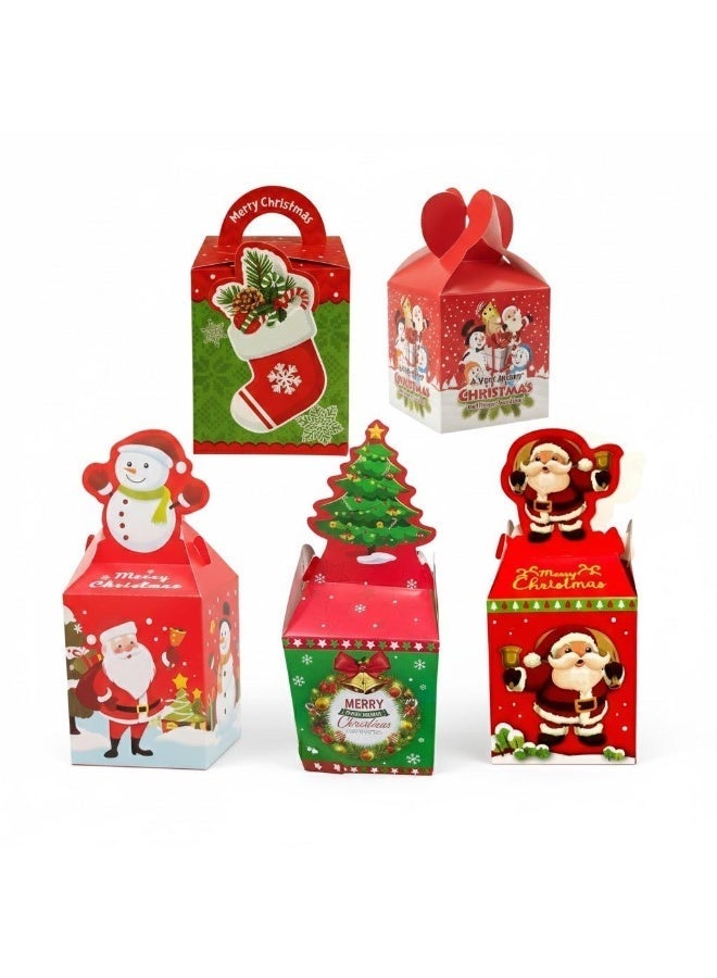Christmas Gift Box Set – Assorted Designs – Red – 4 Pieces – Bundle - Image 1