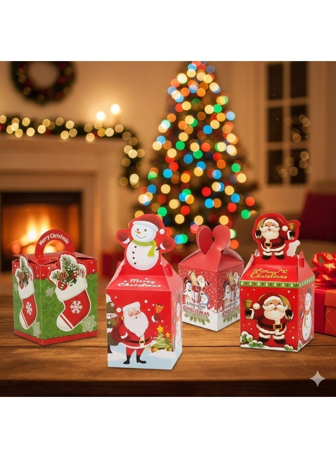 Christmas Gift Box Set – Assorted Designs – Red – 4 Pieces – Bundle - Image 4