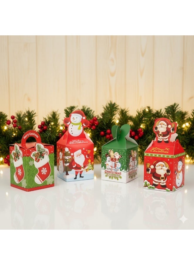 Christmas Gift Box Set – Assorted Designs – Red – 4 Pieces – Bundle - Image 3