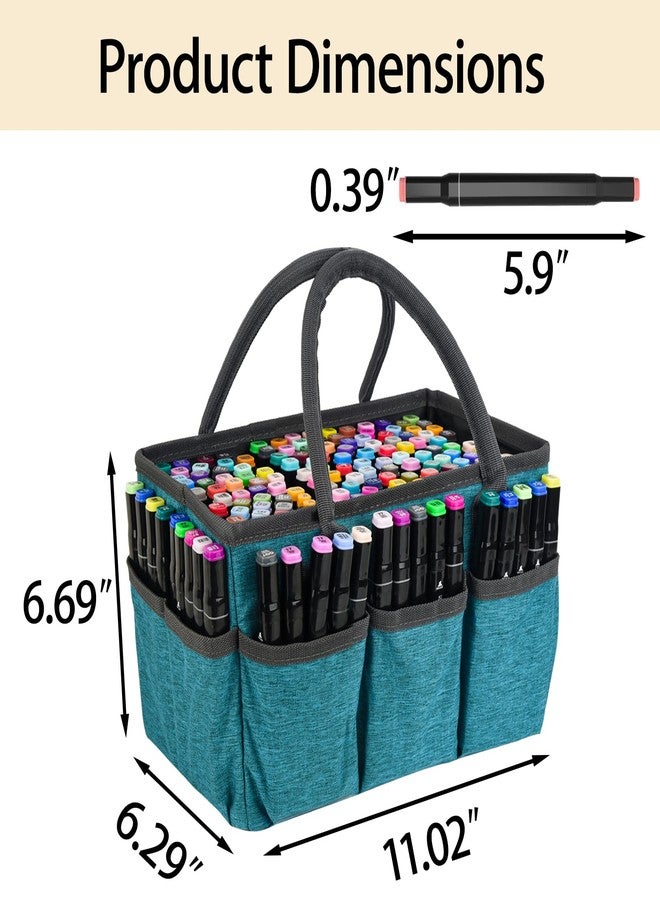 Watpot Marker Organizer Bag with Multiple Pockets, Marker Case for Art Storage Paint Markers, Paint Brushes, Coloring Books, Other Art Supplies, Green - Image 5