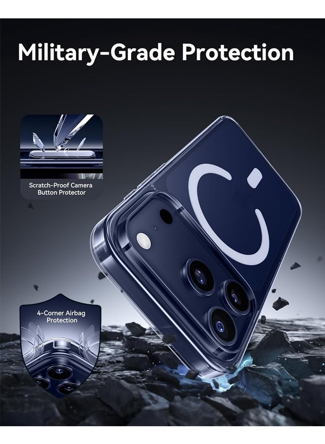 For iPhone 17 Pro Max Case Clear, Compatible with MagSafe, Shockproof Military Grade Protection, Non-Yellowing, Slim Thin Magnetic Phone Case for iPhone 17 Pro Max, Clear - Image 4