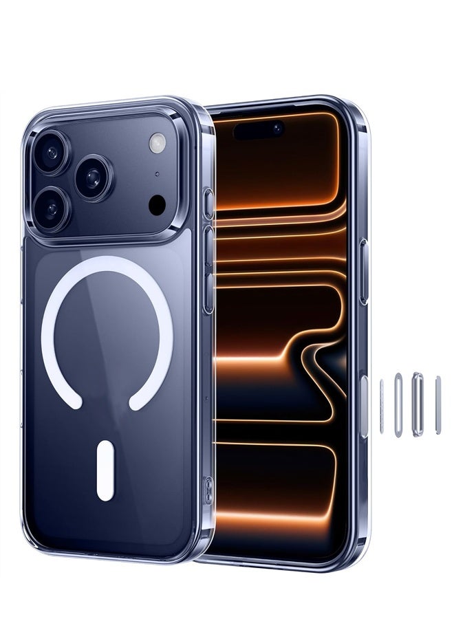 For iPhone 17 Pro Max Case Clear, Compatible with MagSafe, Shockproof Military Grade Protection, Non-Yellowing, Slim Thin Magnetic Phone Case for iPhone 17 Pro Max, Clear - Image 1