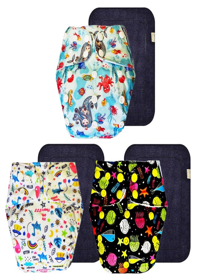 Dumbledo Premium Cloth Diaper with Black Insert (Pack of 3) | Dry Feel and Comfortable | Leakproof | Easy to Clean | Everyday Diapering Essential | 3 Months - 3 Years | Unisex Baby - Image 1