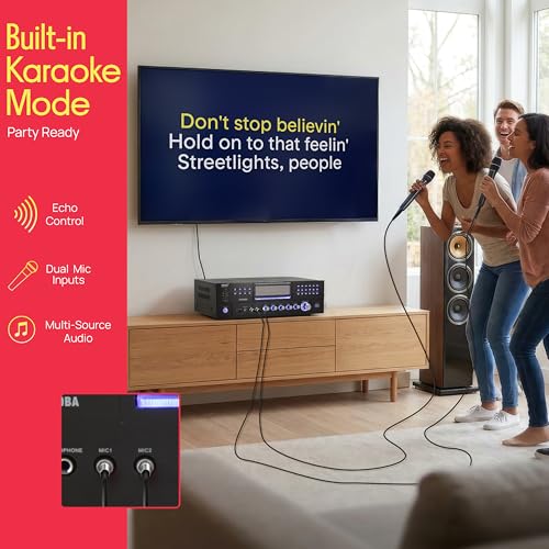 Pyle 4 Channel Bluetooth Home Amplifier - Front Loading DVD/CD Player - 3000W Peak Stereo Receiver - 2 Mic Inputs w/ Echo, FM Radio,Optical In,USB,RCA,Composite, LED Level Meter, Rack Mount - PD3000BA - Image 5