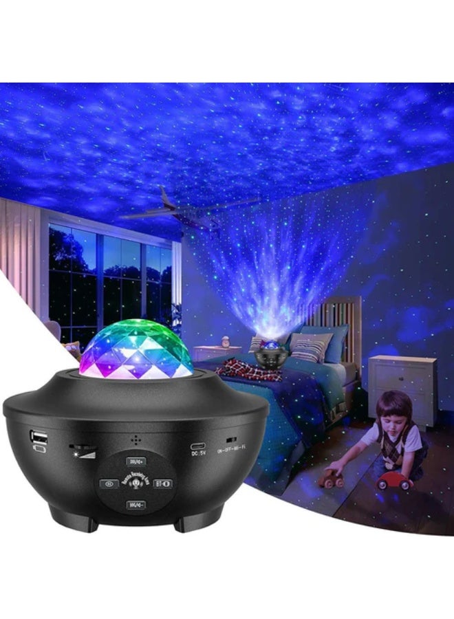 كروني جهاز عرض نجوم Yk-1 من كروني، جهاز عرض نجوم 3 في 1 مزود بإضاءة ليلية مع سحابة سديم LED مع مكبر صوت كاريوكي للموسيقى بتقنية البلوتوث مناسب لأعياد الميلاد الداخلية وحفلات الهالوين ونوادي الكاريوكي/حفلات KTV - Image 4