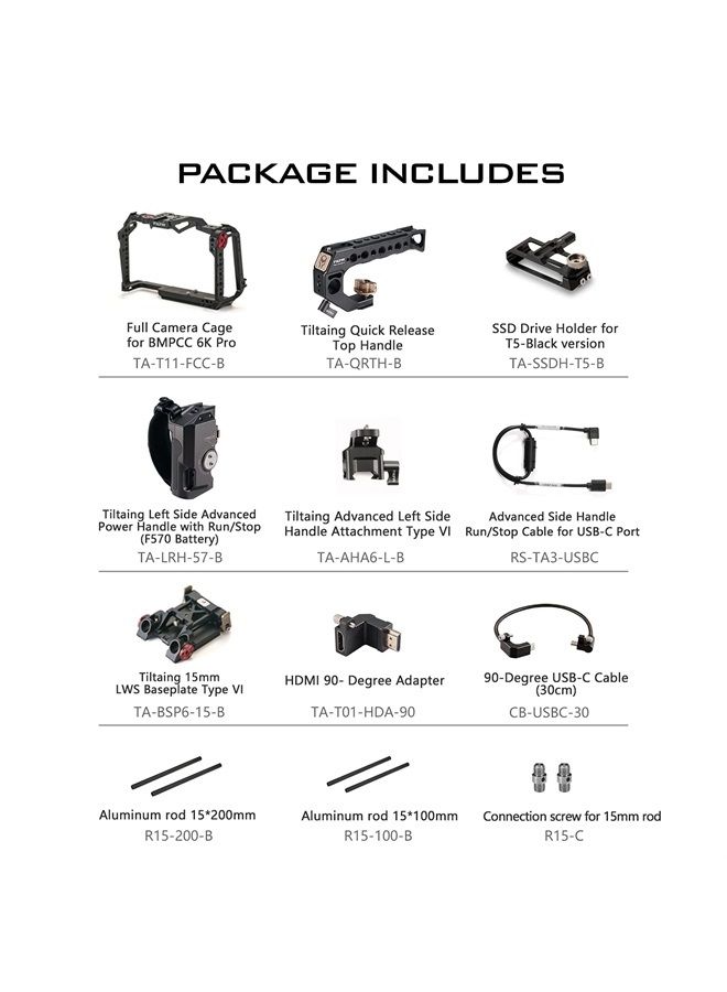 Tilta Advanced Camera Rig Kit Compatible with BMPCC 6K Pro - Black - Image 3