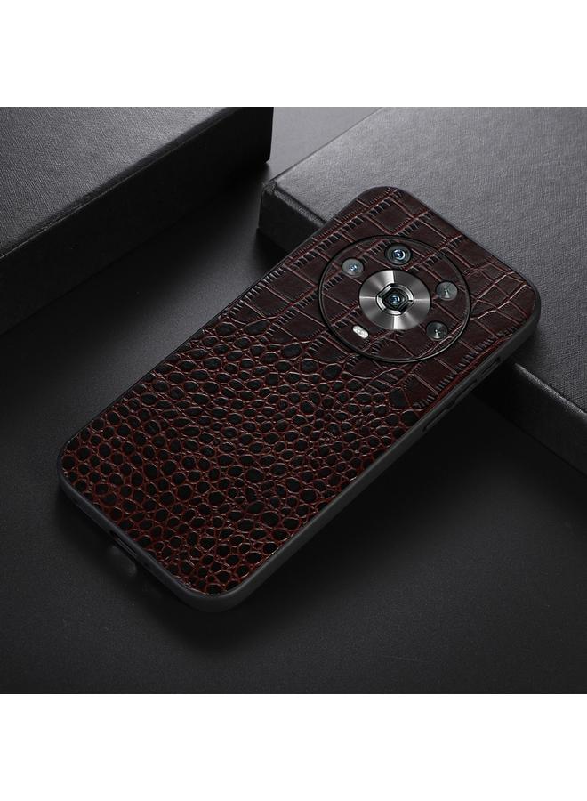 Green Tiger Case For Honor Magic4 Crocodile Top Layer Cowhide Leather Phone Case - Image 2