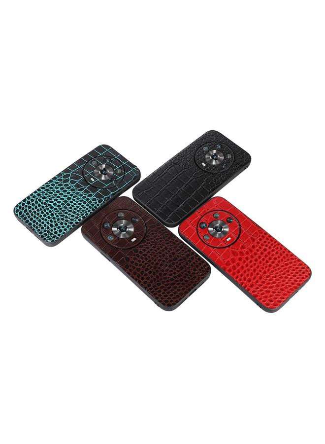 Green Tiger Case For Honor Magic4 Crocodile Top Layer Cowhide Leather Phone Case - Image 4