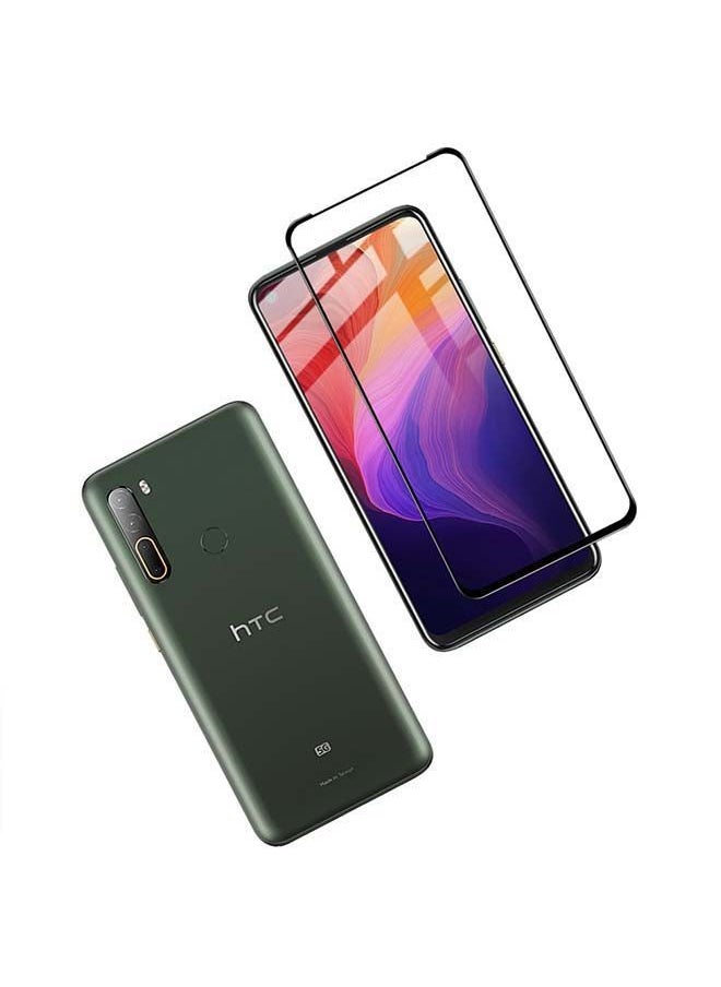 نيبمينينت مجموعة لاصقات حماية للشاشة من الزجاج المقوى بتصميم ثلاثي الأبعاد لهاتف HTC ‏U20 ‏5G مكونة قطعتين شفاف  - Image 3