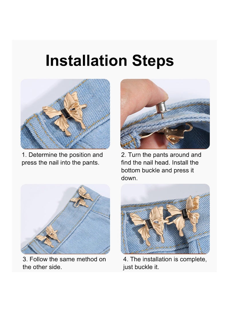 Adjustable Waist Buckle Extender Set, Jeans Nail Free Waist Extender Buttons for Pants, Perfect Fit Instant Button - Image 2