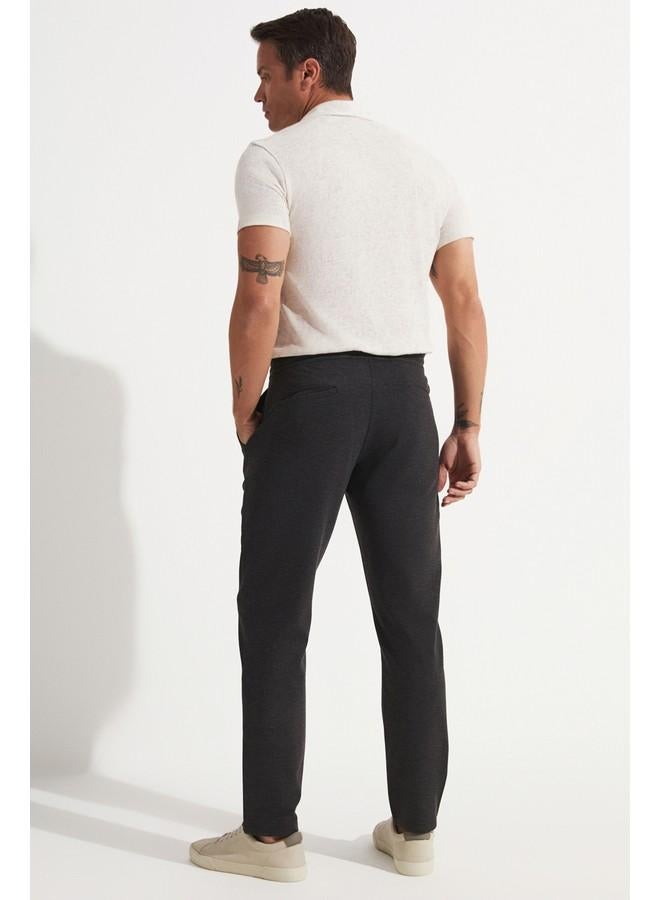 جون بنطلون رجالي محبوك بقصة منتظمة لون فحمي - Image 5