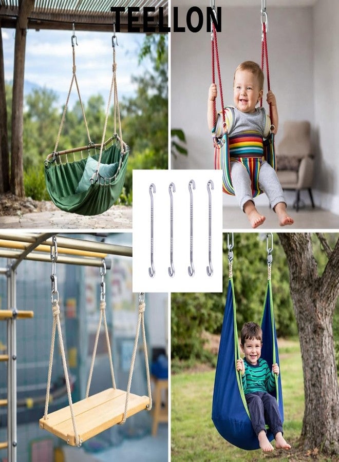 TEELLON Heavy Duty Strong Swing Hanging Rod Long Extension Hook Set for Hammock Chair Porch Boxing Punching Bag Aerial Yoga Hang Any Article Multipurpose Uses (Pack of 6, Weight up to 200KG) - Image 5