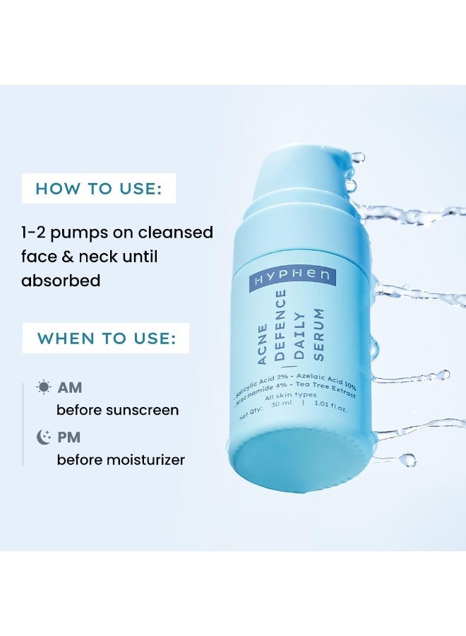 Hyphen Anti Acne 10% Azelaic Acid 2% Salicylic Acid Face Serum | 4% Niacinamide -Reduce Acne Marks, Fight Pimples | Tea Tree Extract -Soothes | Daily Serum for Women, Men | Oily, Acne Prone Skin -30ml - Image 4