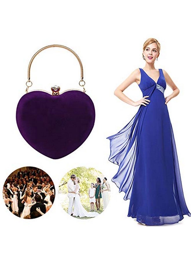 ايسي حقيبة كلاتش على شكل قلب من ميلي، حقيبة كتف، حقيبة مسائية، محفظة (أرجوانية) - Image 3