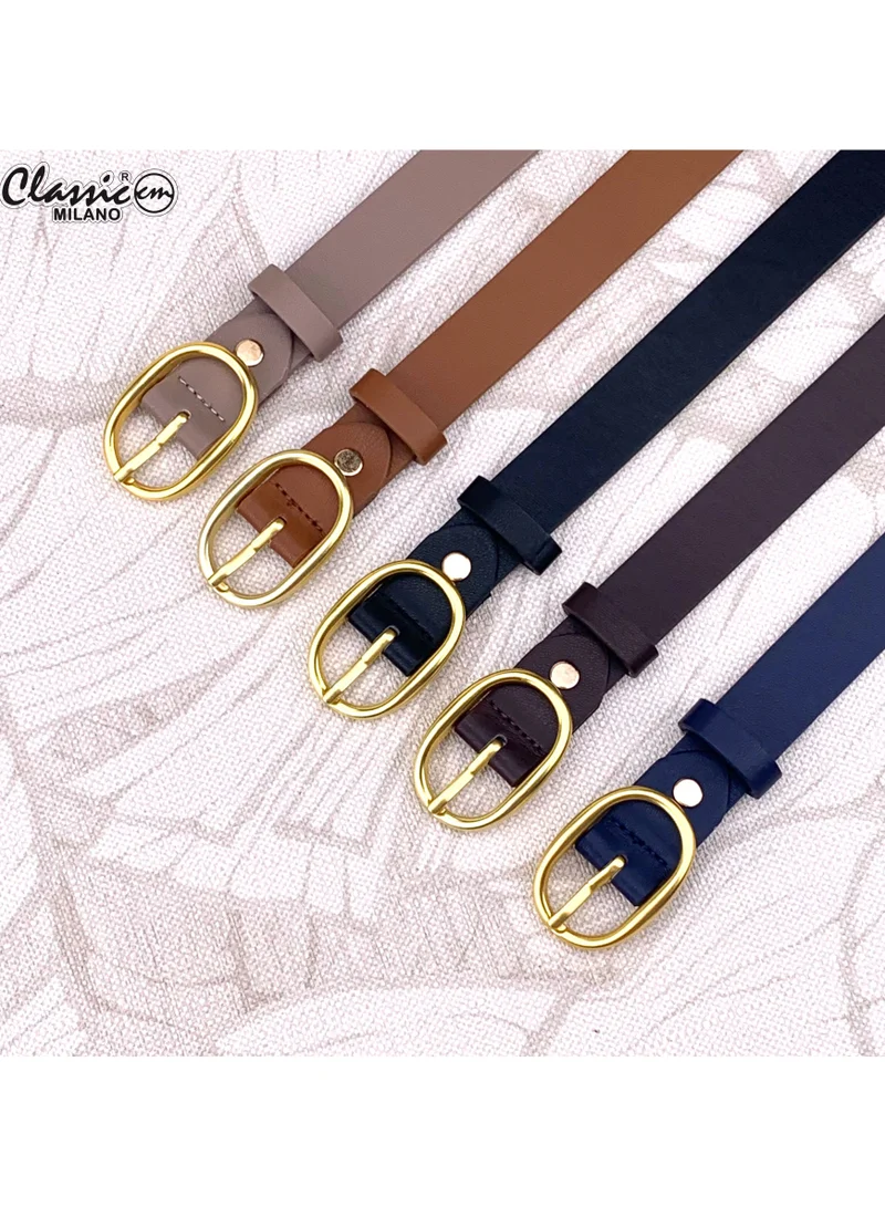 Classic Milano Tan (SGPU20) Classic Milano Women's Belt with Gift Box; Faux Leather Ladies Belt for Dresses, Jeans & Gowns; Stylish Womens Belt; Adjustable Girls Belt; Belt for Women | Full Length: 110 CM (Free Size - Fits up to the waist of 40 Inches / 100 CM) for Women | Best Price UAE