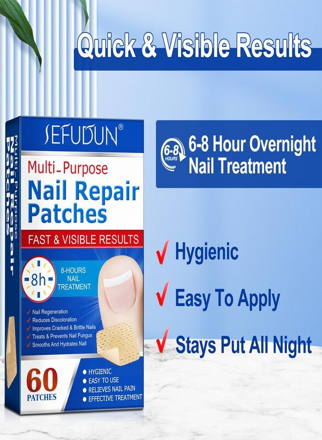 teerova Muti-Purpose Nail Repair Patches, 60 pcs Overnight Nail Repair Treatment for Nail Discoloration & Cracked Nails, Restore Healthy Nail Appearance - Image 4