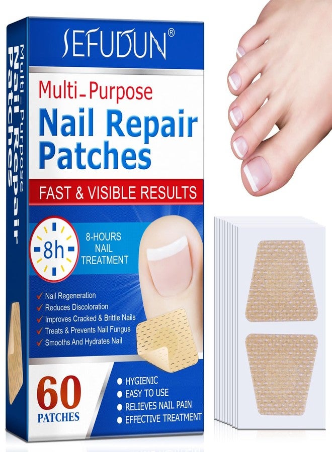 teerova Muti-Purpose Nail Repair Patches, 60 pcs Overnight Nail Repair Treatment for Nail Discoloration & Cracked Nails, Restore Healthy Nail Appearance - Image 1