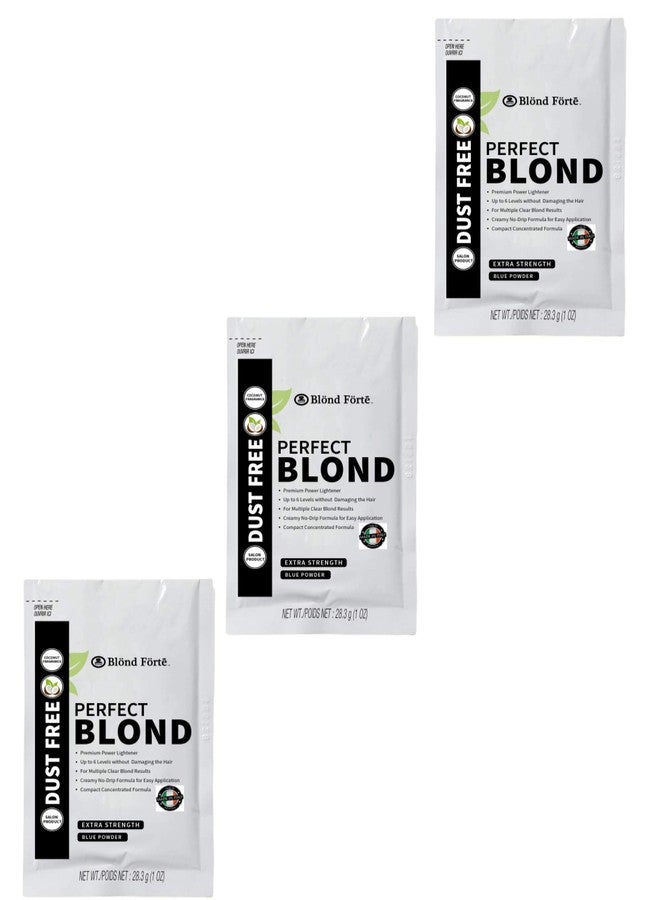Blond Forte Perfect Blonde Toner Hair Dye Bleach Powder Lightener for Dark Hair Extra Strength Professional Formula (3 Packs of 1 Oz) – Made in Italy by Blond Forte (White Powder Lightener) - Image 1