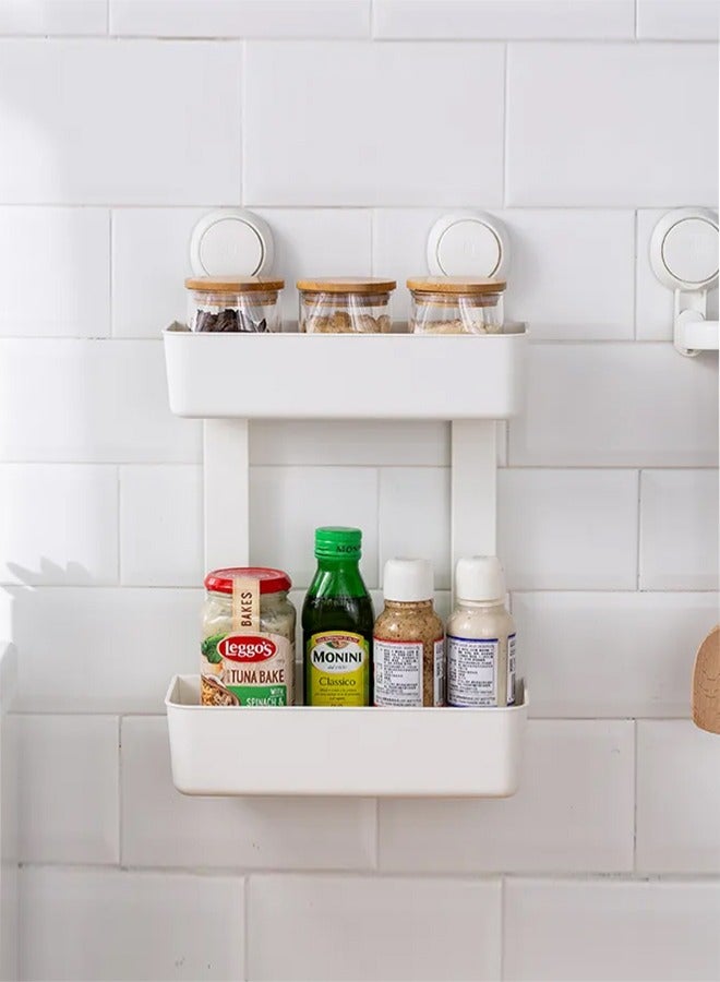 E COMMERCE  BAG Adhesive Bathroom Wall Shelf , Bathroom Organizer Shelf , Wall Adhesive Bathroom Organizers Bathroom Basket  , Shower Caddy , Caddy Organizer For Bathroom , Hanging Bathroom Shelf White Bathroom Shelf Two Tire Shower Caddy Dual Bathroom Organization Soap And Sponge Holder For Kitchen Sink , Spice Holder For Kitchen - Image 3