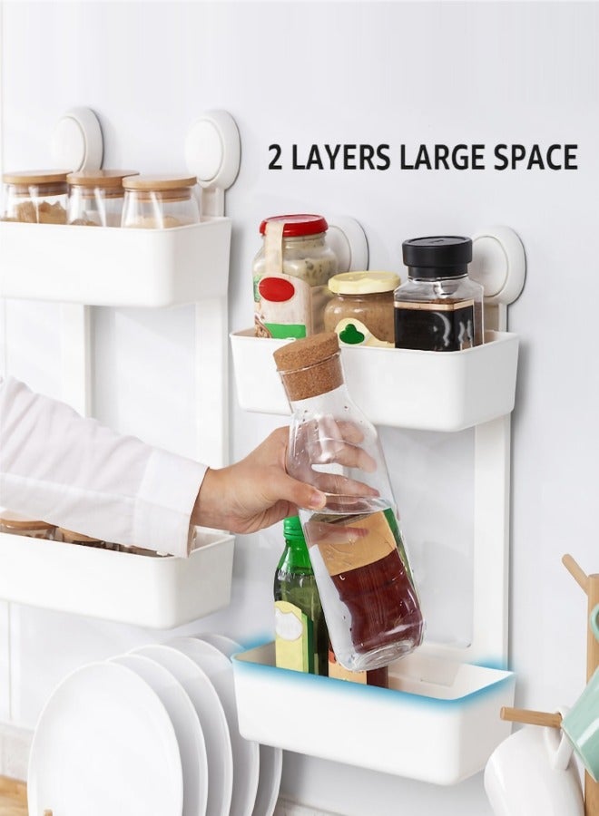 E COMMERCE  BAG Adhesive Bathroom Wall Shelf , Bathroom Organizer Shelf , Wall Adhesive Bathroom Organizers Bathroom Basket  , Shower Caddy , Caddy Organizer For Bathroom , Hanging Bathroom Shelf White Bathroom Shelf Two Tire Shower Caddy Dual Bathroom Organization Soap And Sponge Holder For Kitchen Sink , Spice Holder For Kitchen - Image 1