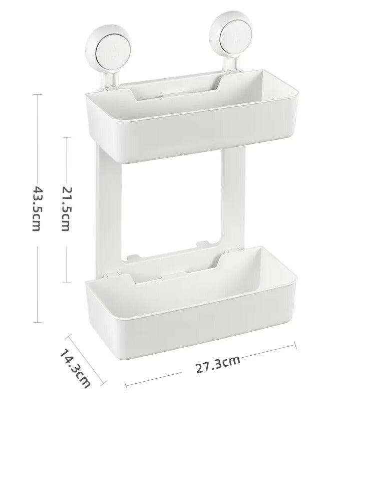 E COMMERCE  BAG Adhesive Bathroom Wall Shelf , Bathroom Organizer Shelf , Wall Adhesive Bathroom Organizers Bathroom Basket  , Shower Caddy , Caddy Organizer For Bathroom , Hanging Bathroom Shelf White Bathroom Shelf Two Tire Shower Caddy Dual Bathroom Organization Soap And Sponge Holder For Kitchen Sink , Spice Holder For Kitchen - Image 2