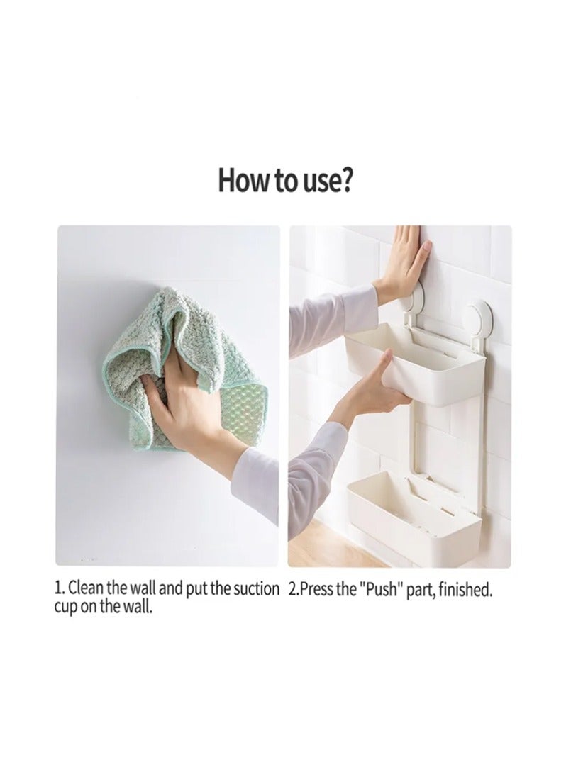 E COMMERCE  BAG Adhesive Bathroom Wall Shelf , Bathroom Organizer Shelf , Wall Adhesive Bathroom Organizers Bathroom Basket  , Shower Caddy , Caddy Organizer For Bathroom , Hanging Bathroom Shelf White Bathroom Shelf Two Tire Shower Caddy Dual Bathroom Organization Soap And Sponge Holder For Kitchen Sink , Spice Holder For Kitchen - Image 4