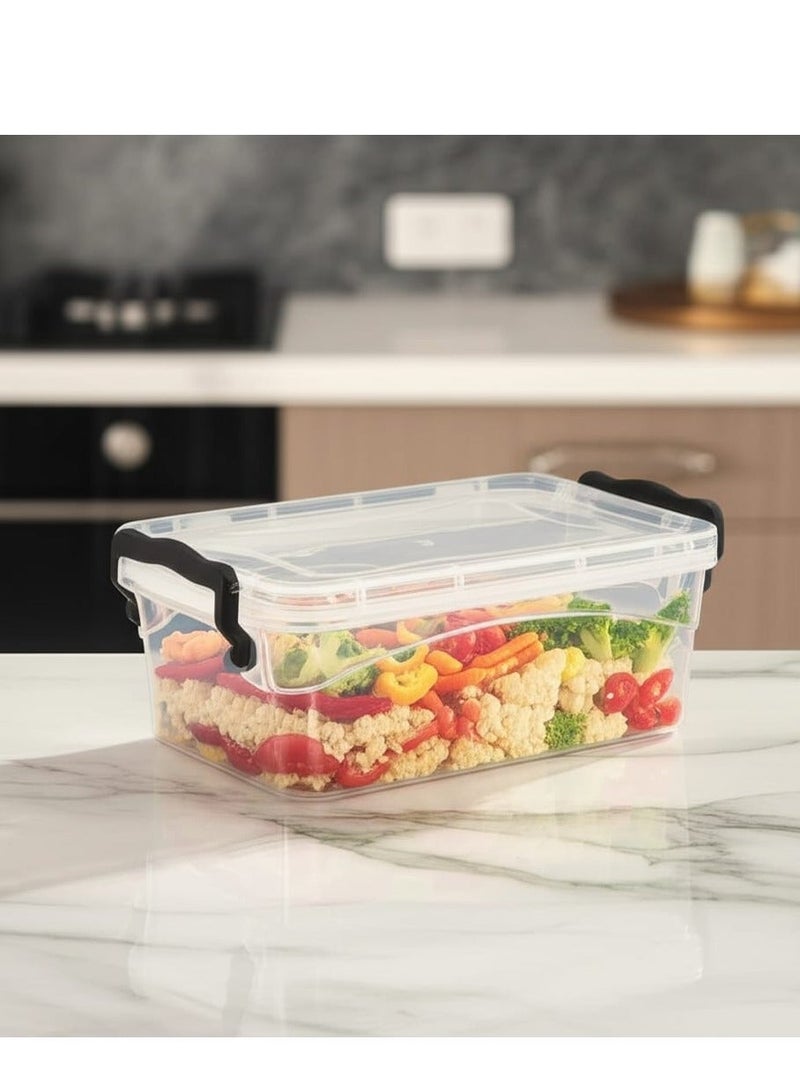favilla 2L Clear Food Storage Container for Refrigerator with Airtight Lid, Plastic Container for Organizing Vegetables, Fruits, and Leftovers, Suitable for Kitchen and Refrigerator - Code 678 - Image 2