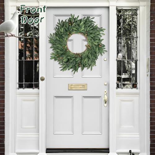 colorspec 24 inch Olive Wreaths for Front Door, Artificial Large Spring Summer All Seasons Year Round Green Olive Branch Wreath for Home Outdoor Indoor Farmhouse Porch Window - Image 5