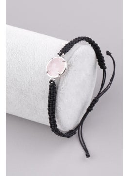 Güneş Avm Gunes Avm Pink Quartz Natural Stone Macrame Knitting Bracelet 