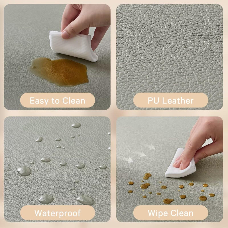 ILPEOD Waterproof Baby Play Mat for Floor 1.3" Thick Memory Foam 47 * 47 Cushion Playpen Playmat Tummy Time Crawling Mat Nursery Rug Pad Mattress Create Soft & Safe Area for Infants,Toddler,Kids,Grey - Image 3