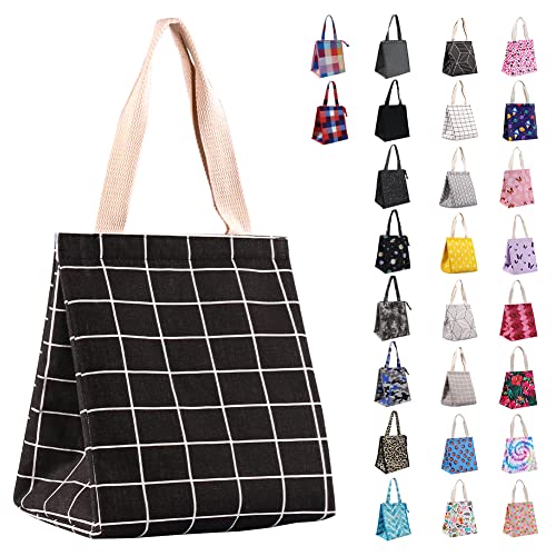 iknoe Insulated Lunch Bag for Women 9L Durable WideOpen Foldable Portable Lunch Tote with Interior Pockets Waterresistant Thermal Lunch Cooler for Adults Picnic Beach Purple Butterfly