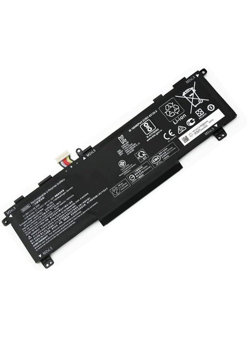 Terabyte بطارية بديلة SD03XL 11.55 فولت 52.5 واط متوافقة مع HP Chromebook 13 G1 (T6R48EA) (V6Q38AV) (W0T00UT) ، 13 G1 Core m5 - Image 1