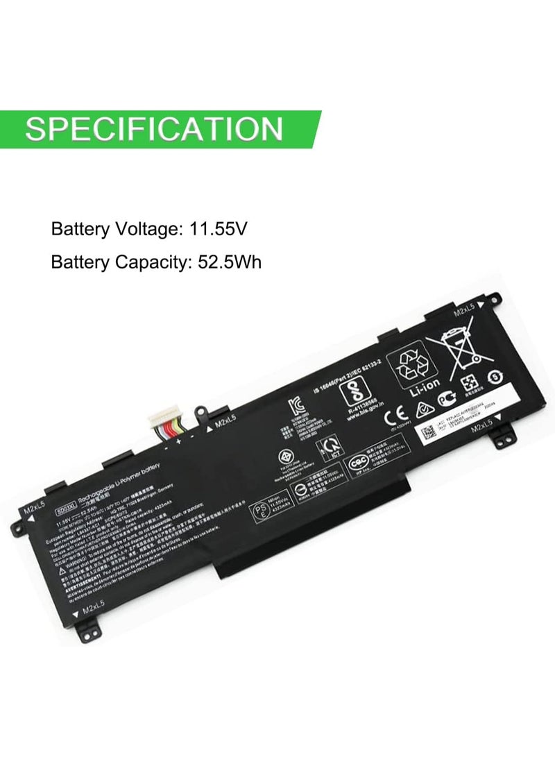 Terabyte بطارية بديلة SD03XL 11.55 فولت 52.5 واط متوافقة مع HP Chromebook 13 G1 (T6R48EA) (V6Q38AV) (W0T00UT) ، 13 G1 Core m5 - Image 2