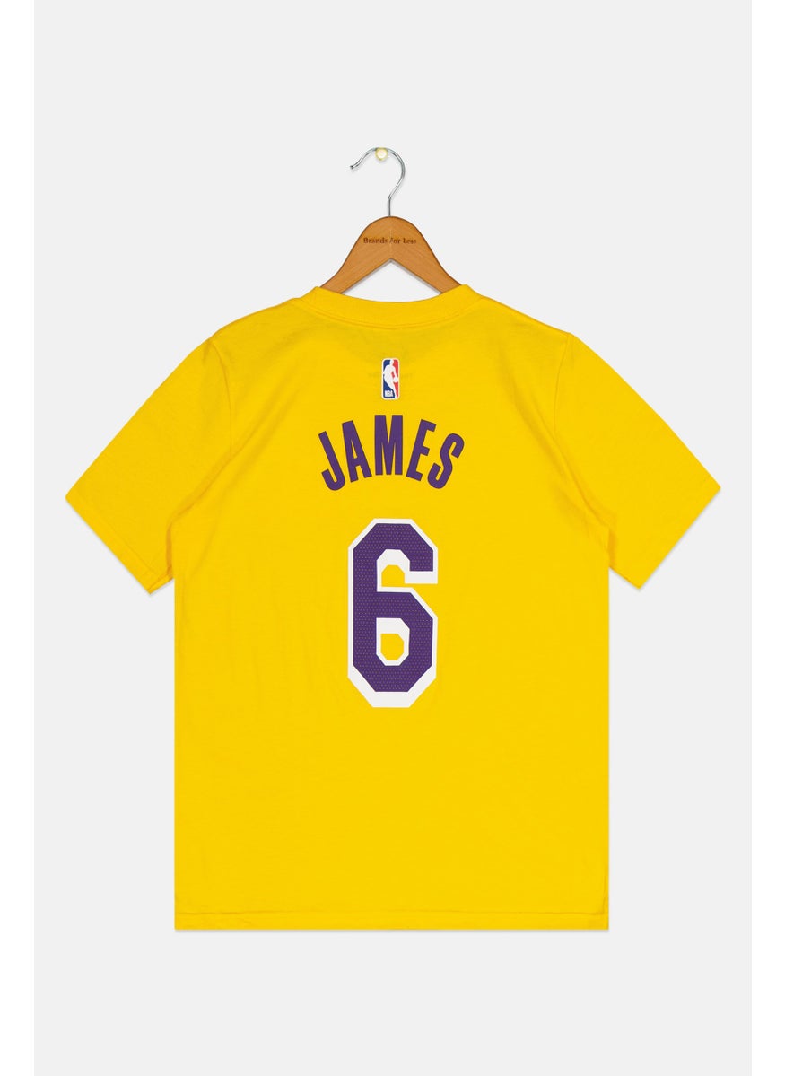 Nike Nike X NBA Kids Boy Lakers Short Sleeve Basketball T-Shirt, Yellow  - Image 2