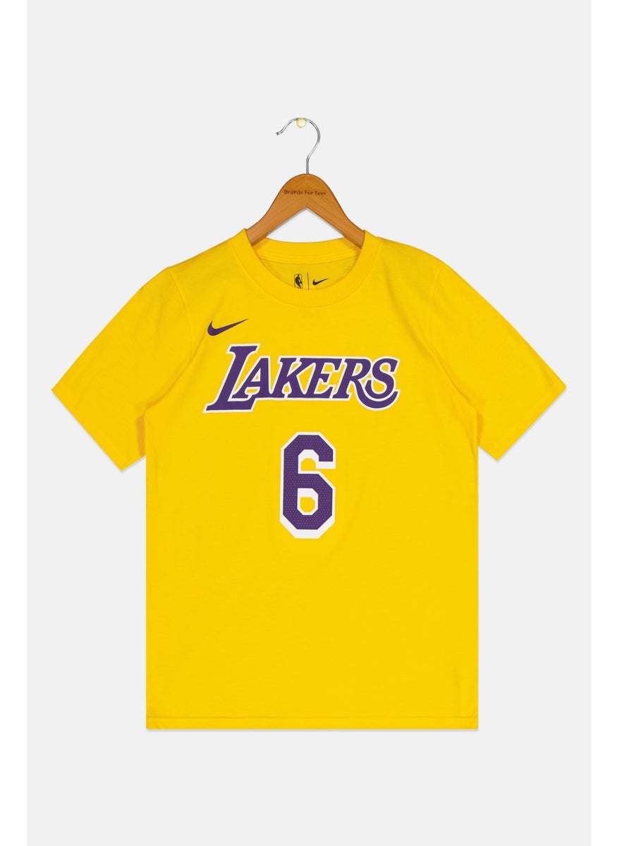 Nike Nike X NBA Kids Boy Lakers Short Sleeve Basketball T-Shirt, Yellow  - Image 1