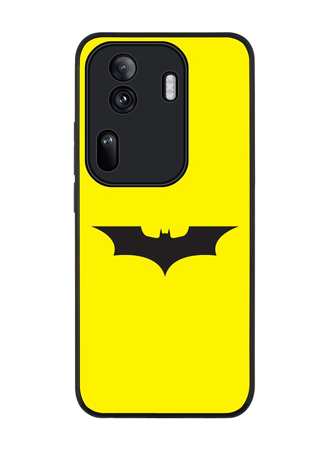 Stylizedd Rugged Black Edge Case for Oppo Reno11 Pro, Slim fit Soft Case Flexible Rubber Edges Anti Drop TPU Gel Thin Cover -  Iconic Bat - Image 1