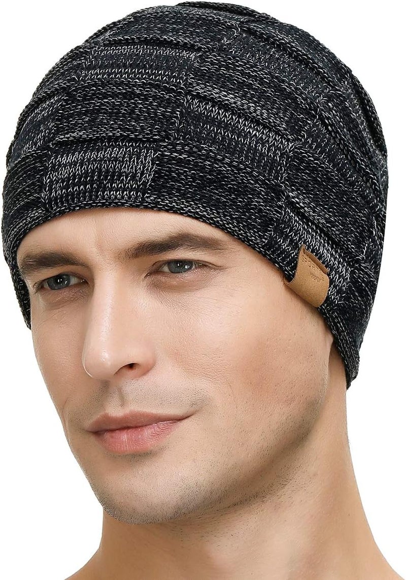 Vgogfly Slouchy Beanie for Men Winter Hats for Guys Cool Beanies Mens Lined Knit Warm Thick Skully Stocking Binie Hat - Image 3