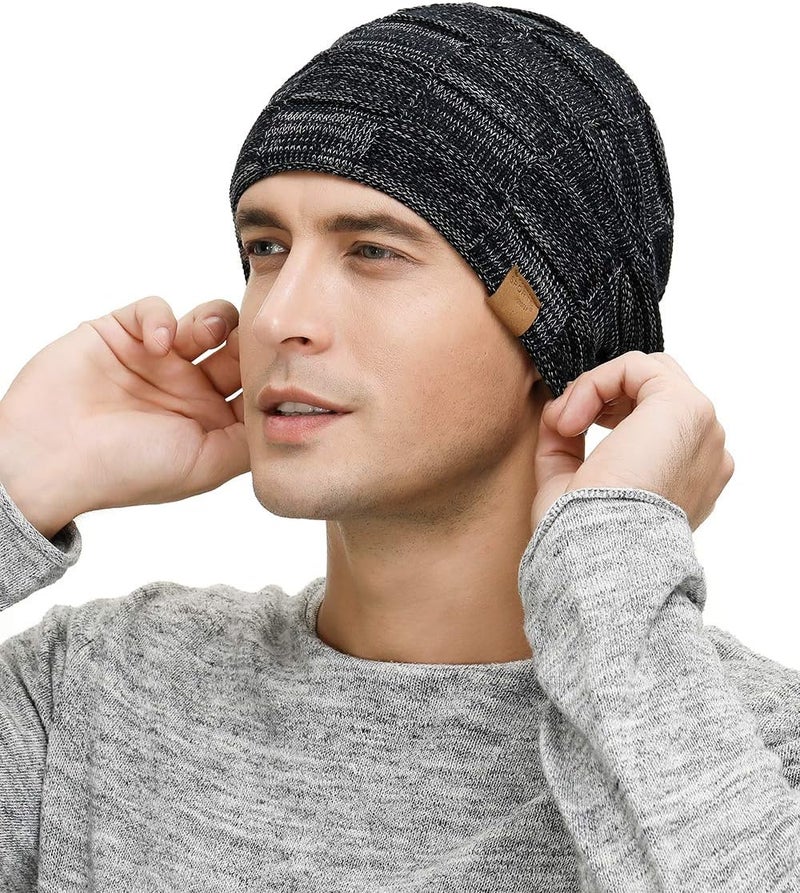 Vgogfly Slouchy Beanie for Men Winter Hats for Guys Cool Beanies Mens Lined Knit Warm Thick Skully Stocking Binie Hat - Image 4