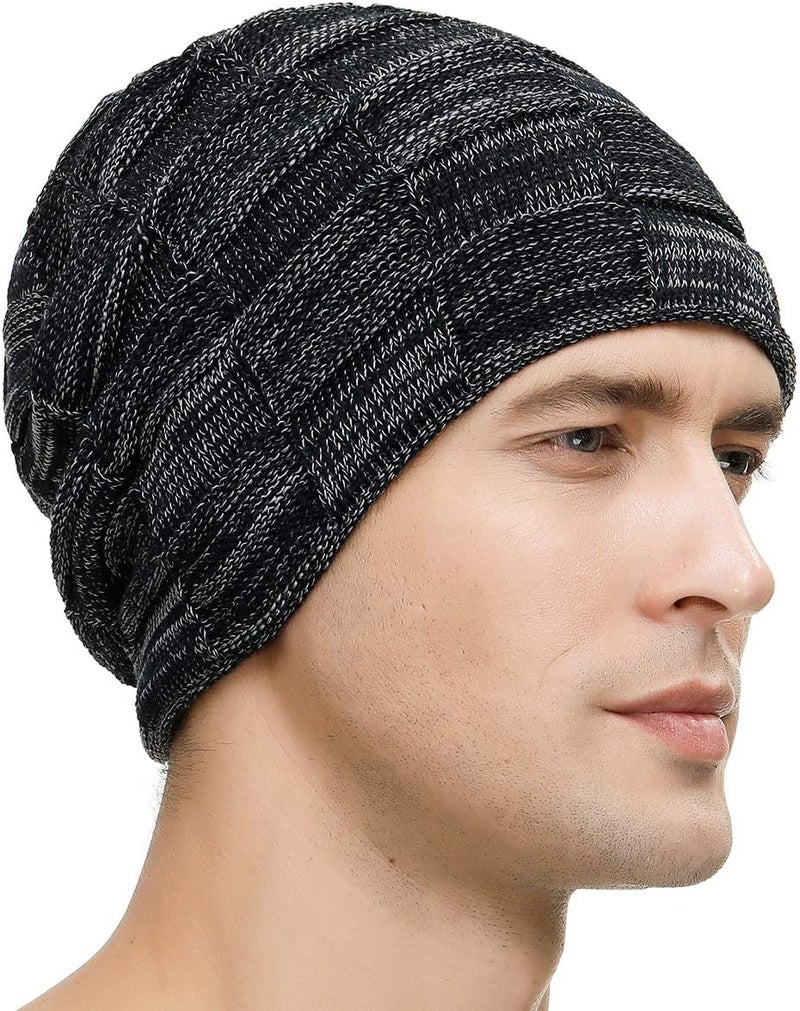 Vgogfly Slouchy Beanie for Men Winter Hats for Guys Cool Beanies Mens Lined Knit Warm Thick Skully Stocking Binie Hat - Image 2