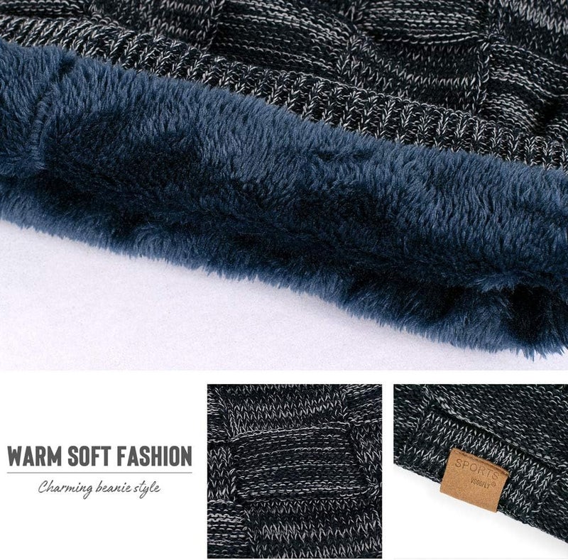 Vgogfly Slouchy Beanie for Men Winter Hats for Guys Cool Beanies Mens Lined Knit Warm Thick Skully Stocking Binie Hat - Image 5