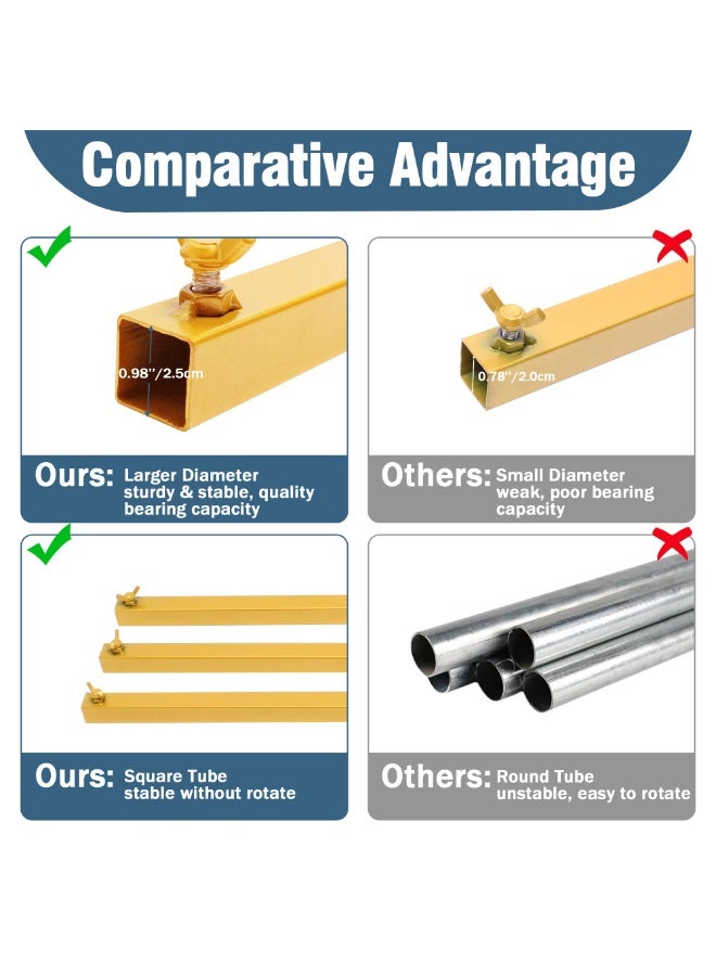 حامل خلفية 8 قدم × 8 قدم ثقيل مع قاعدة، حامل خلفية ذهبي محمول قابل للتعديل مع أنابيب وستائر، مجموعة إطار قوس معدني مربع لحفلات الزفاف أعياد الميلاد زينات الحفلات - Image 2