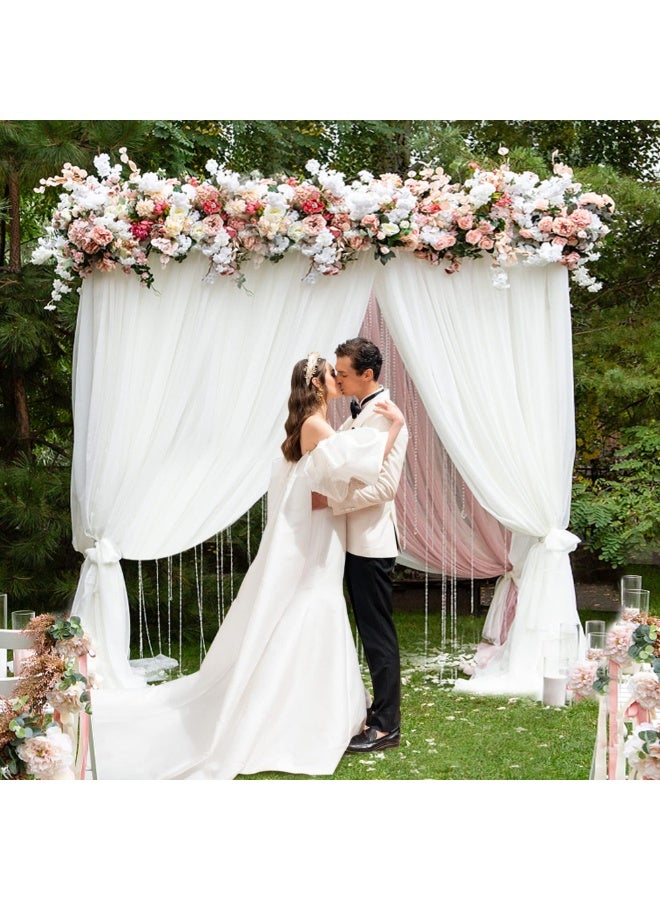 حامل خلفية 8 قدم × 8 قدم ثقيل مع قاعدة، حامل خلفية ذهبي محمول قابل للتعديل مع أنابيب وستائر، مجموعة إطار قوس معدني مربع لحفلات الزفاف أعياد الميلاد زينات الحفلات - Image 5