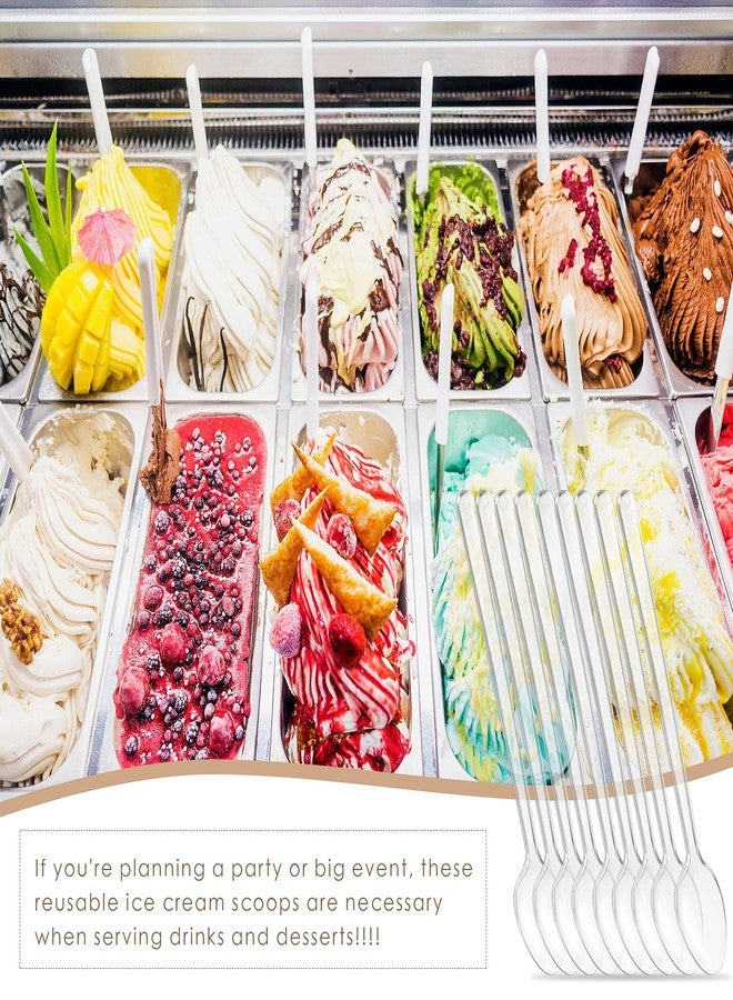 Romooa 200 Pieces Long Clear Plastic Ice Cream Spoons 7.09 Inch Disposable Utensils Sundae Spoons Long Handle Spoon for Ice Cream, Milkshakes, Tea and Floats, Stirring Cocktails and Tall Beverages - Image 5