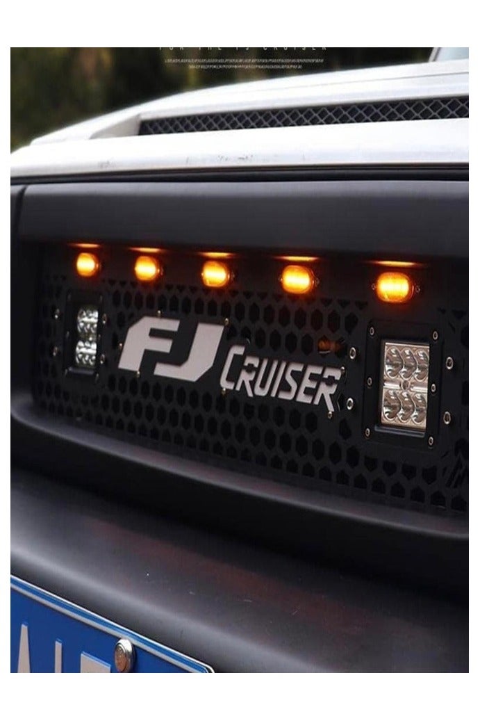 Generic Toyota Fj Cruiser Mesh Grill With Lights, Customised Grill for Fj Cruiser 2007-2023 Models, Black  - Image 2
