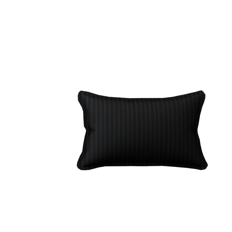 Roman 300 TC Glace Cotton Satin Stripes Elastic Fitted Plain Single Bedsheet with one Pillow Covers Size 60 90 inchBlack - Image 3